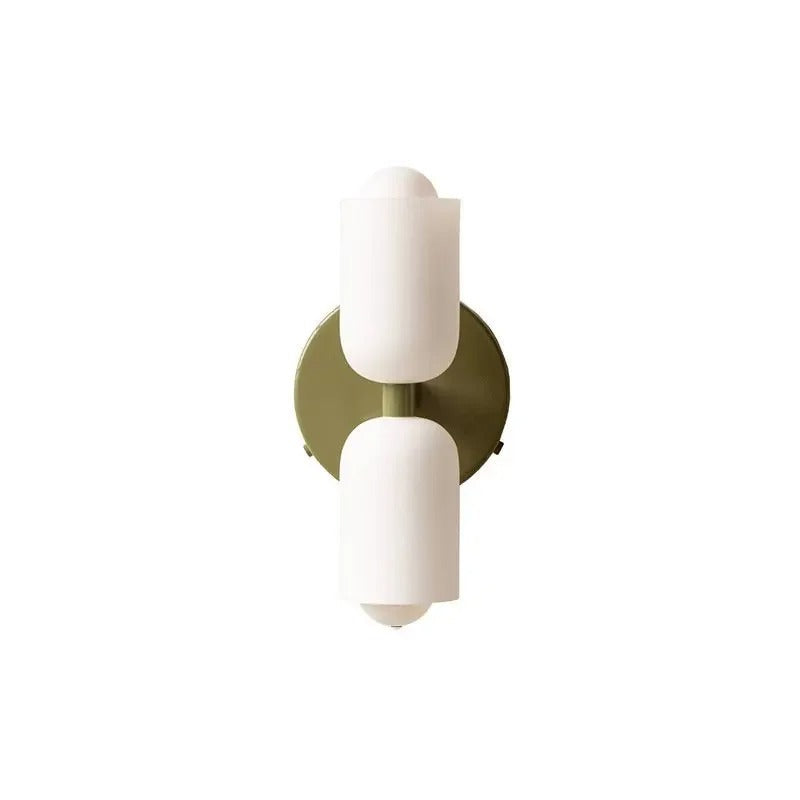 Mondgeblazen glazen wandlamp, meerkleurige kap, metalen voet, voor vaste aansluiting of met stekker, voor woonkamer, slaapkamer, hal, modern, hedendaags | Thomler