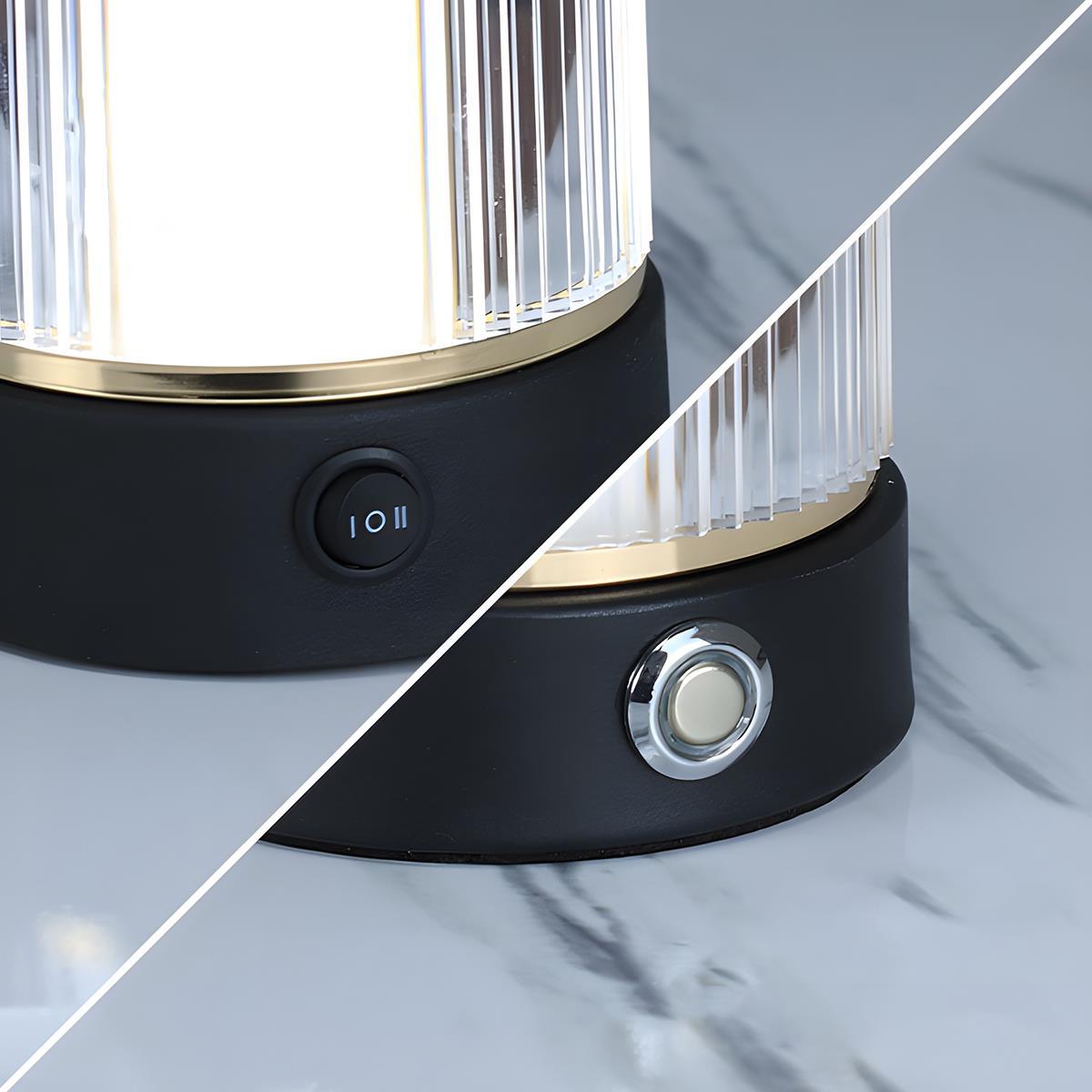 Draadloze draagbare lamp met touch-dimfunctie, 19 cm hoog, met oplaadbare USB-batterij voor nachtkastje, woonruimte en eettafel | Thomler