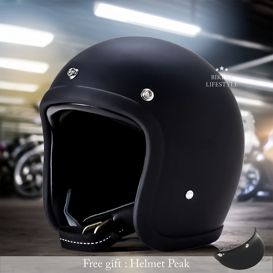 Half-shell retro motorhelm, DOT ECE-goedgekeurd, open-face cruiser-helm voor heren en dames, geschikt voor streetbikes, choppers, bobbers en scooters