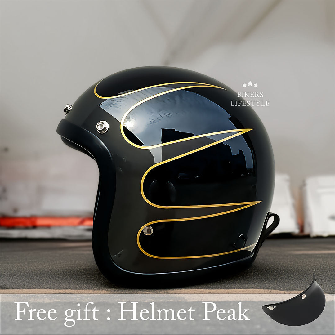 Half-shell retro motorhelm, DOT ECE-goedgekeurd, open-face cruiser-helm voor heren en dames, geschikt voor streetbikes, choppers, bobbers en scooters