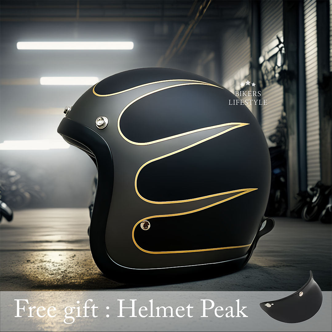 Half-shell retro motorhelm, DOT ECE-goedgekeurd, open-face cruiser-helm voor heren en dames, geschikt voor streetbikes, choppers, bobbers en scooters
