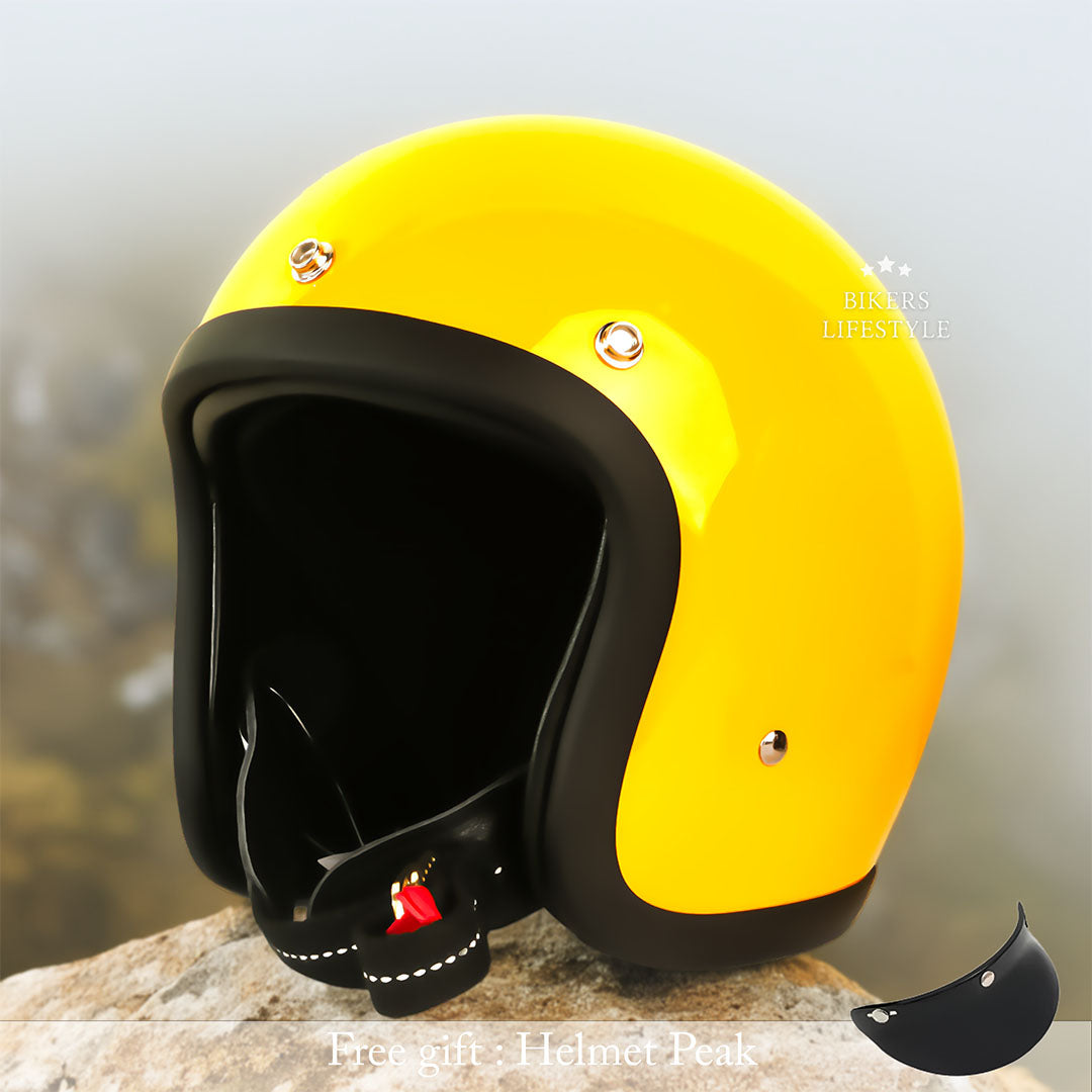 Half-shell retro motorhelm, DOT ECE-goedgekeurd, open-face cruiser-helm voor heren en dames, geschikt voor streetbikes, choppers, bobbers en scooters