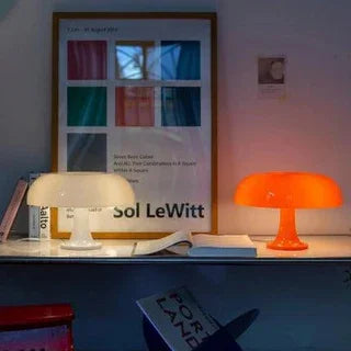 Paddenstoel Nachtkastlamp 28 cm hoog oranje accentlamp voor slaapkamer bureau bedleeslamp modern retro koepelvorm zachte gloed kleine ruimte L | Thomler