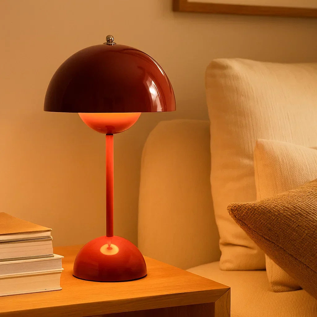 Metal-Tischleuchte mit 3-Stufen-Dimmer | Verstellbare LED-Leselampe für Schlafzimmer & Büro | Kompakte Nachttischbeleuchtung | Skandinavisches Blau | Thomler
