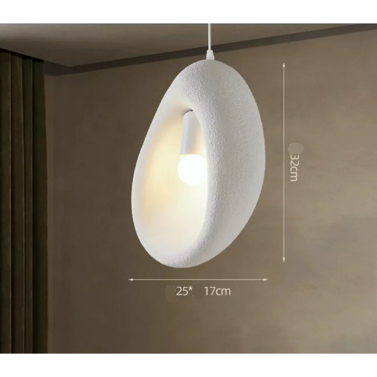 Organic Resin Hanging Lamp E27 Socket 110-120V Sculptural Ceiling Light for Dining Room Living Room Bedroom Modern Minimalist Ambient Lighti | Thomler