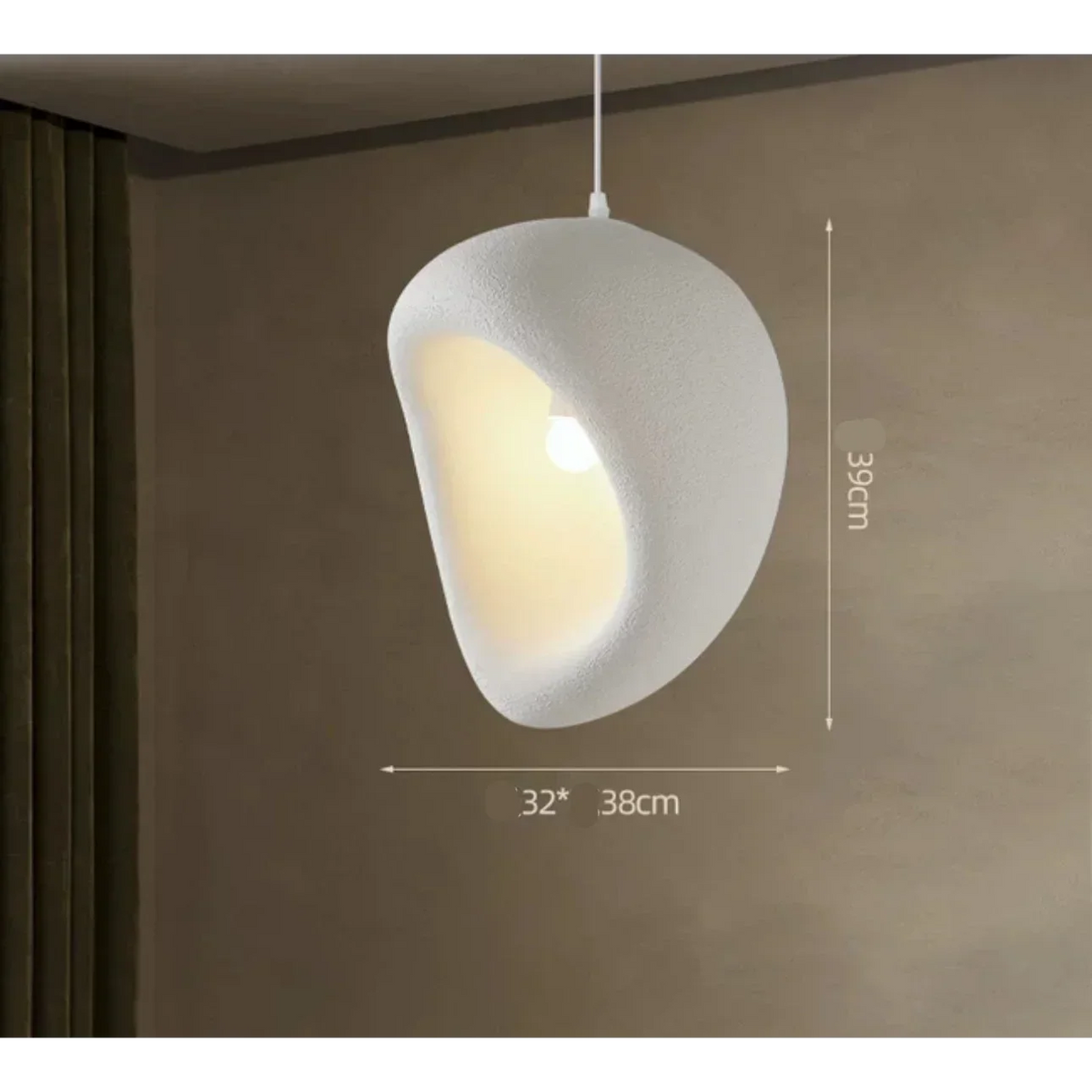 Organic Resin Hanging Lamp E27 Socket 110-120V Sculptural Ceiling Light for Dining Room Living Room Bedroom Modern Minimalist Ambient Lighti | Thomler