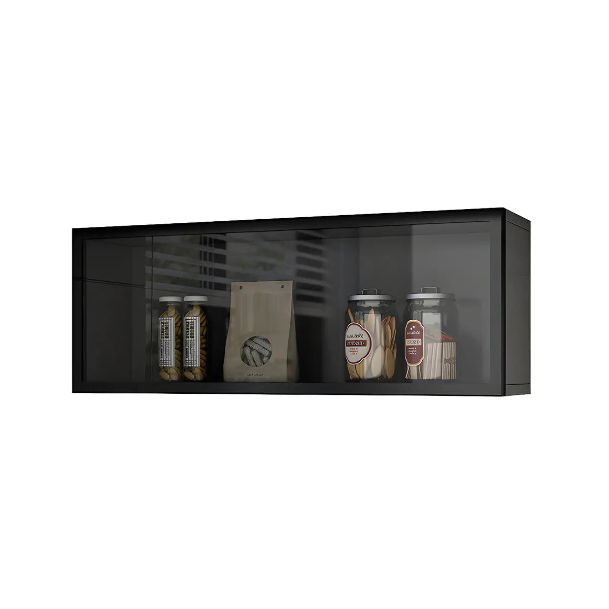 Wood Wall Cabinet with Glass Door for Kitchen Storage and Living Room Display 12 inch Height Multiple Widths Optional LED Lighting Mounted O | Thomler