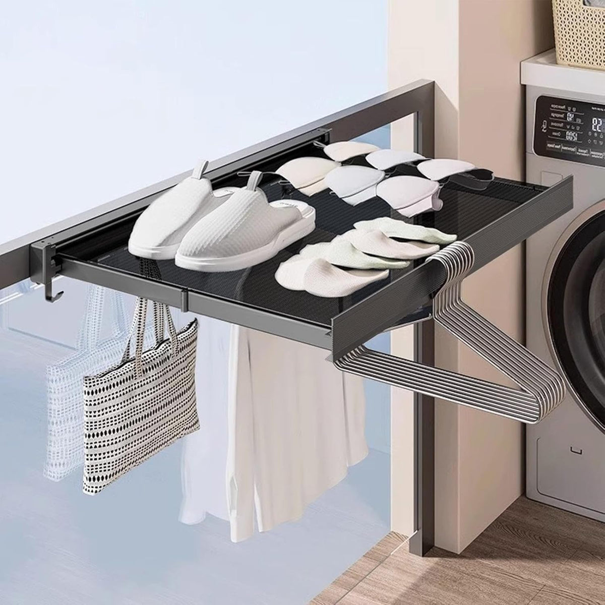Wall Mounted Clothes Rack With Smart Space-Saving Design