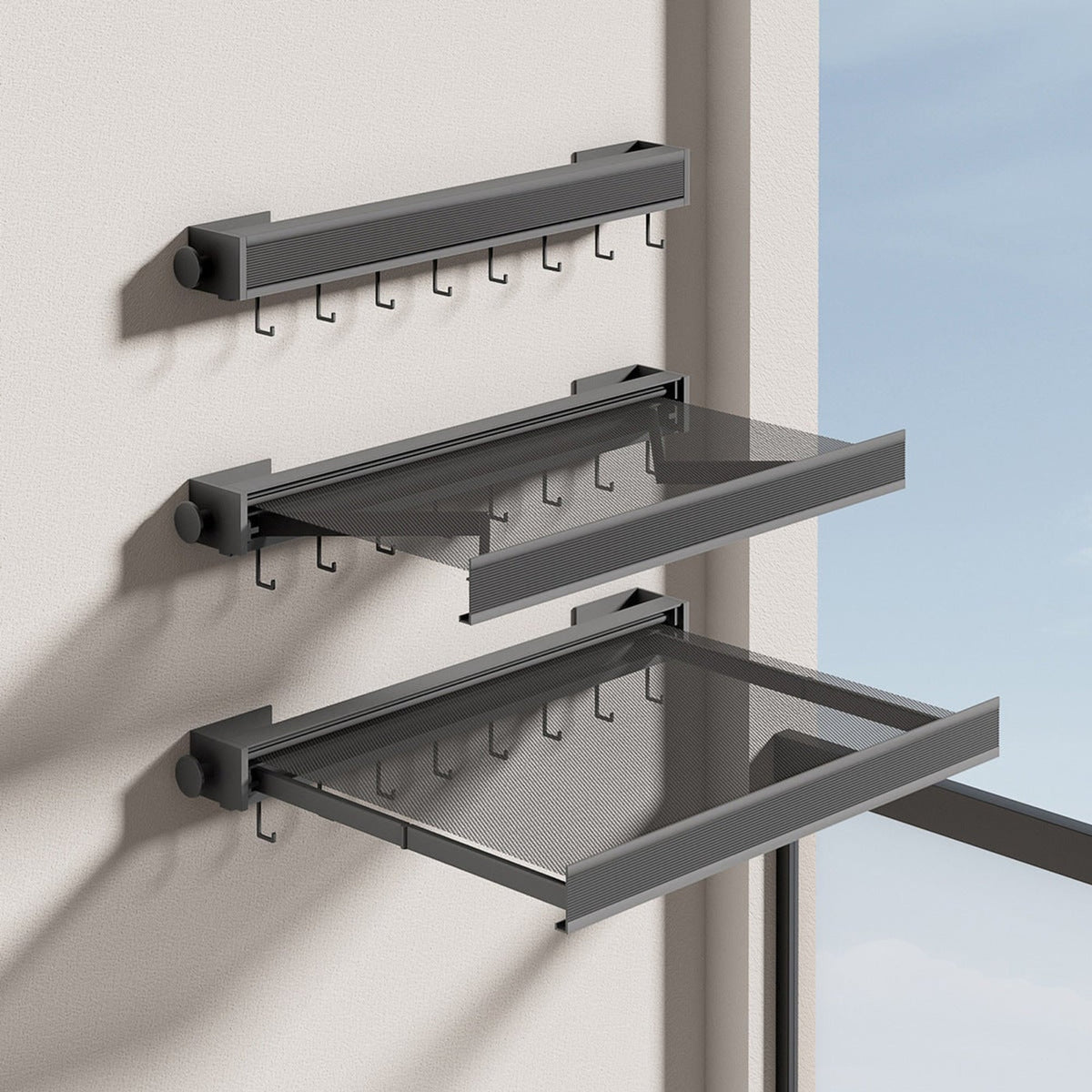 Wall Mounted Clothes Rack With Smart Space-Saving Design