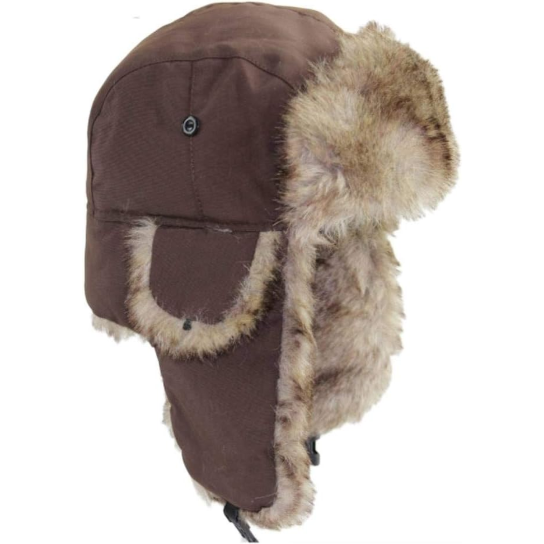 Insulated Winter Aviator Hat with Ear Flaps & Chin Strap – Windproof Faux Fur-Lined Cap for Men & Women – Cold Weather Headwear