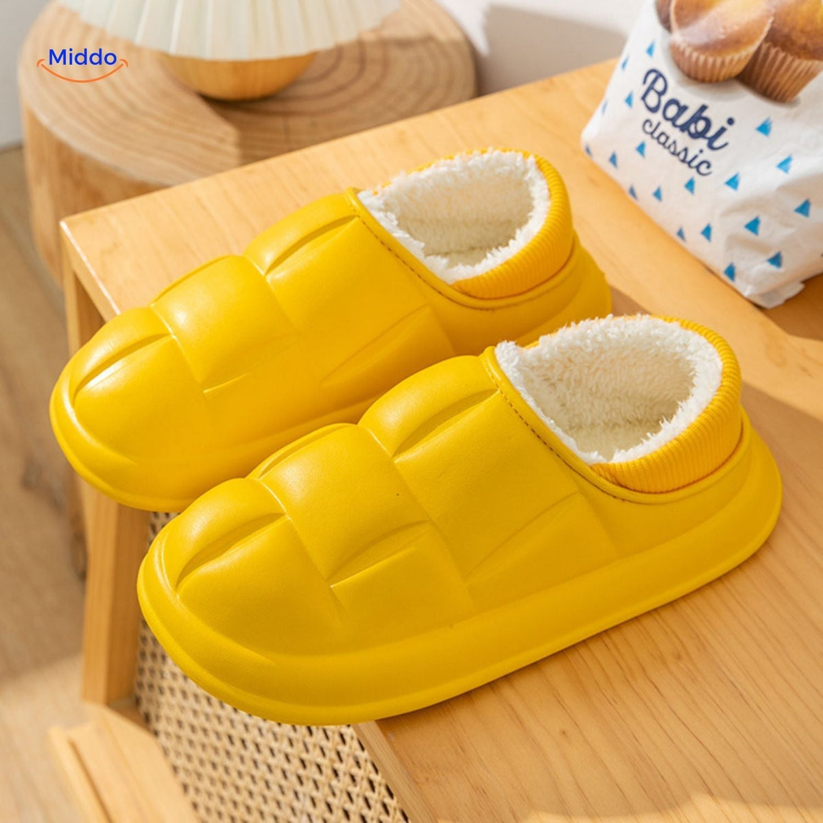 Indoor-Outdoor Slippers with Removable Plush Liner – Anti-Slip Cotton House Shoes for Fall & Winter
