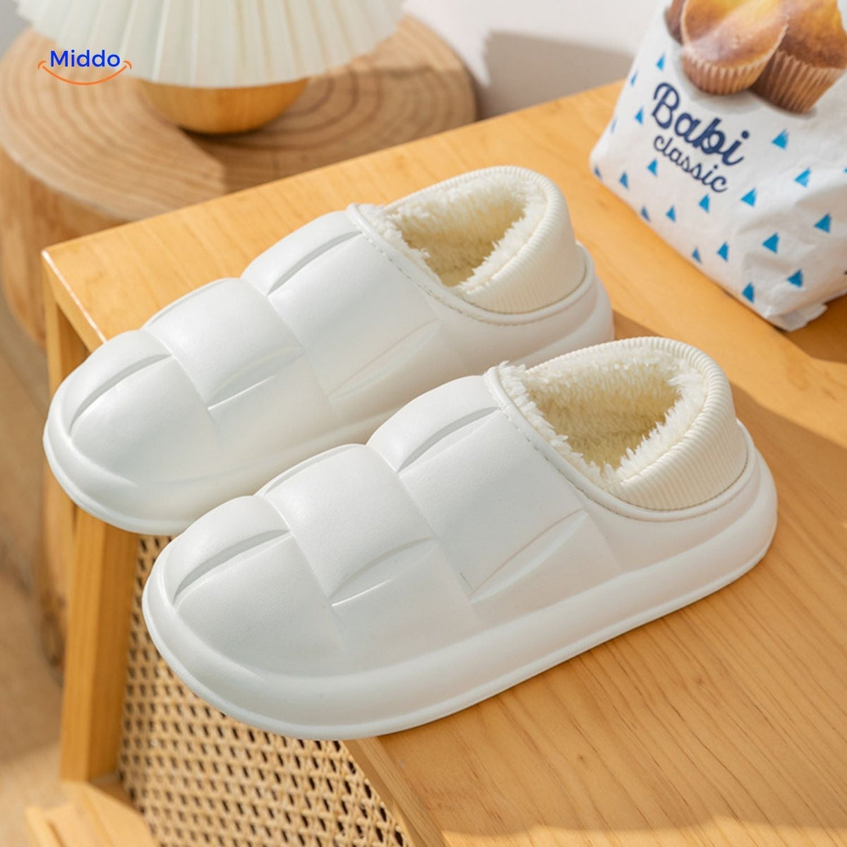 Indoor-Outdoor Slippers with Removable Plush Liner – Anti-Slip Cotton House Shoes for Fall & Winter