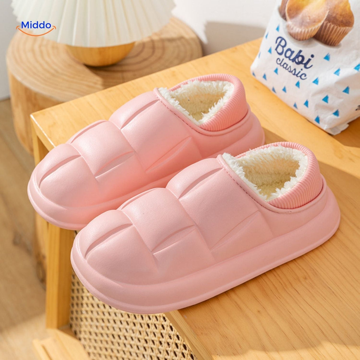 Indoor-Outdoor Slippers with Removable Plush Liner – Anti-Slip Cotton House Shoes for Fall & Winter