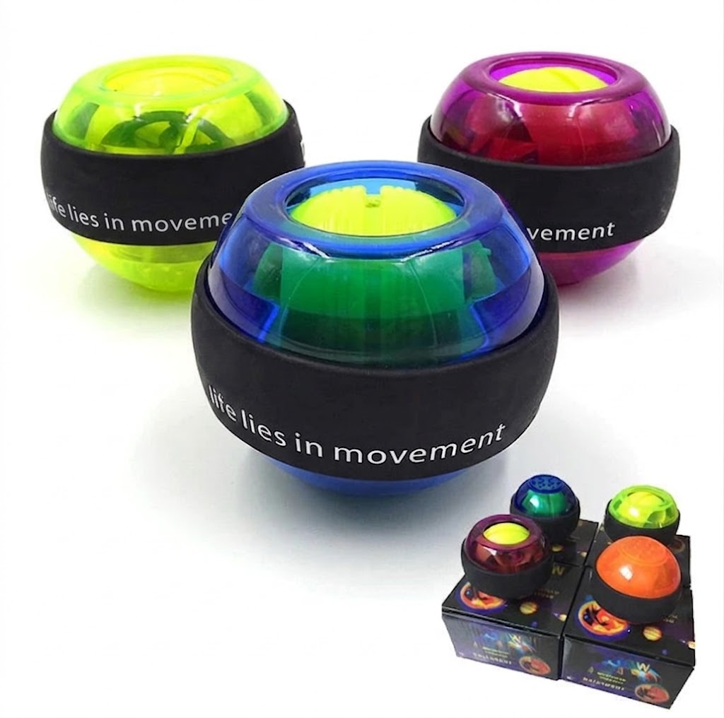 Gyroscopic Grip Trainer Ball with LED Lights – Portable Wrist & Forearm Exerciser