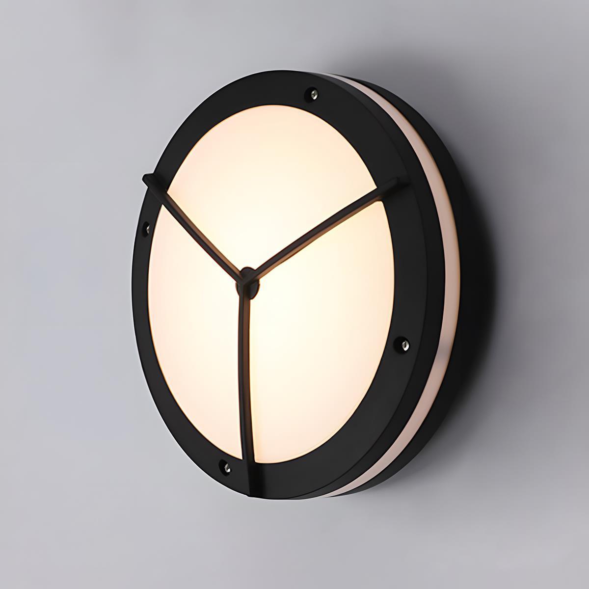 Wetterfeste LED-Wandleuchte für den Außenbereich, rund, 28 cm, 3000K, sanftes Licht, für Eingangsbereiche, Gärten, Terrassen, Wege, architektonische Akzente, Aluminium, IP65-zertifiziert, M