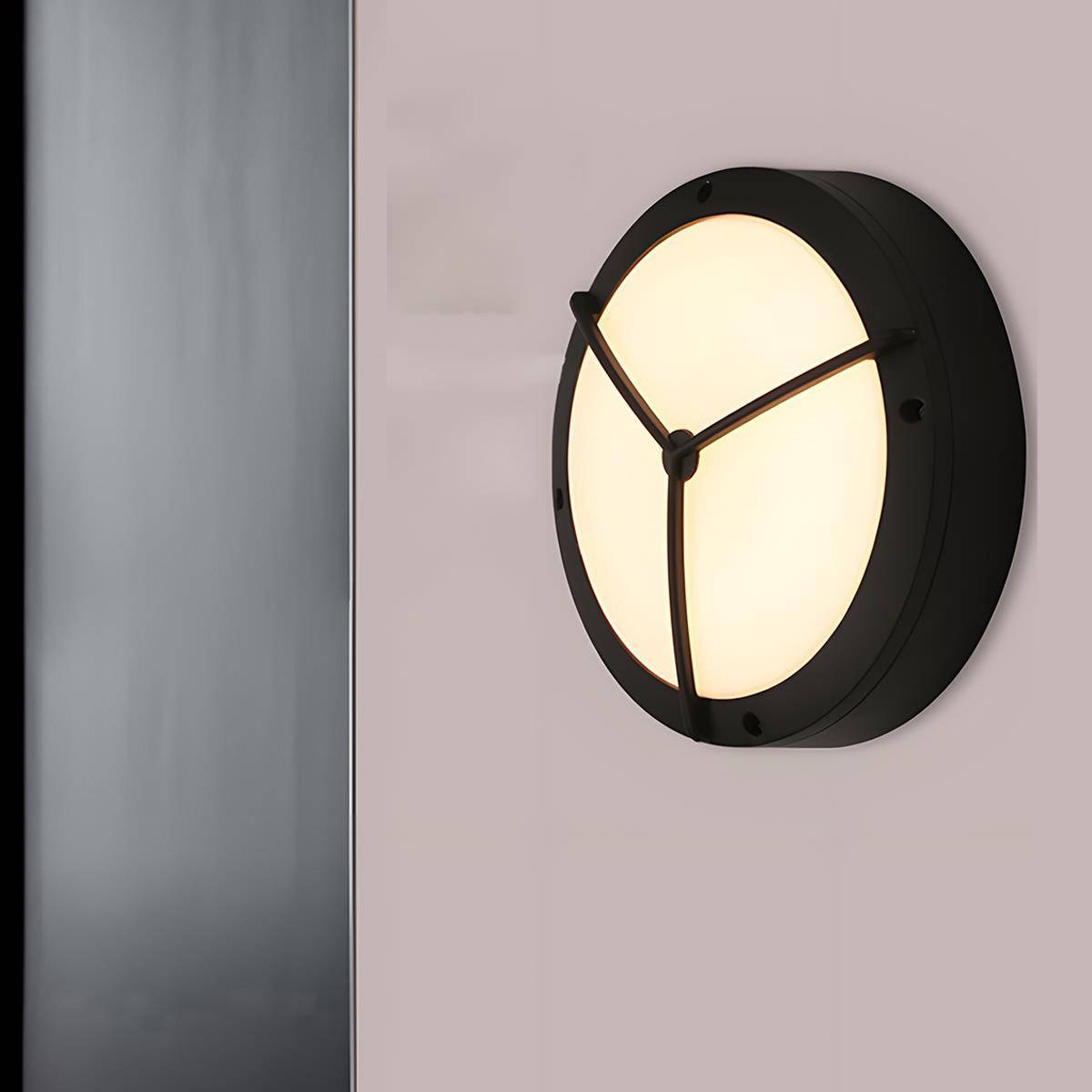 Wetterfeste LED-Wandleuchte für den Außenbereich, rund, 28 cm, 3000K, sanftes Licht, für Eingangsbereiche, Gärten, Terrassen, Wege, architektonische Akzente, Aluminium, IP65-zertifiziert, M