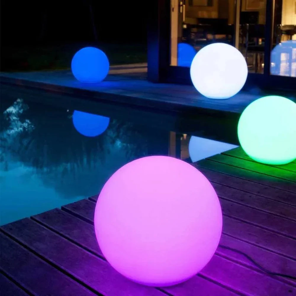 Rechargeable LED Sphere Light 10 Inch 16-Color Remote Waterproof Cordless Patio Garden Decor Indoor Outdoor Mood Lighting Portable Battery P | Thomler