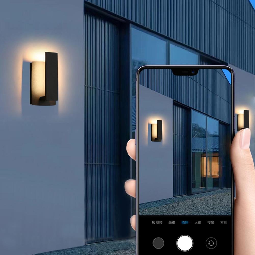 Outdoor LED-Wandleuchte Aluminium 43 cm wasserdicht schwarz Außenleuchte warmweiß für Hauseingang Terrasse Fassadenbeleuchtung | Thomler