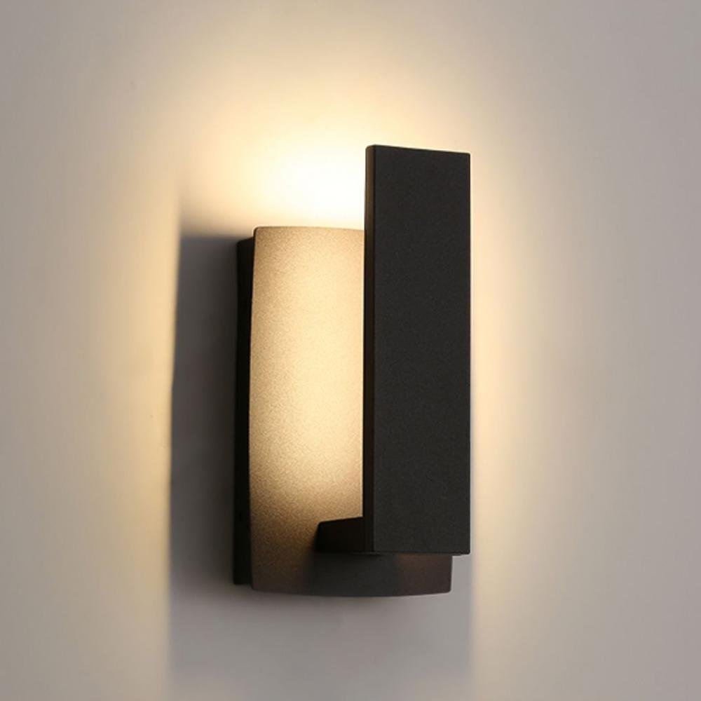 Outdoor LED-Wandleuchte Aluminium 43 cm wasserdicht schwarz Außenleuchte warmweiß für Hauseingang Terrasse Fassadenbeleuchtung | Thomler