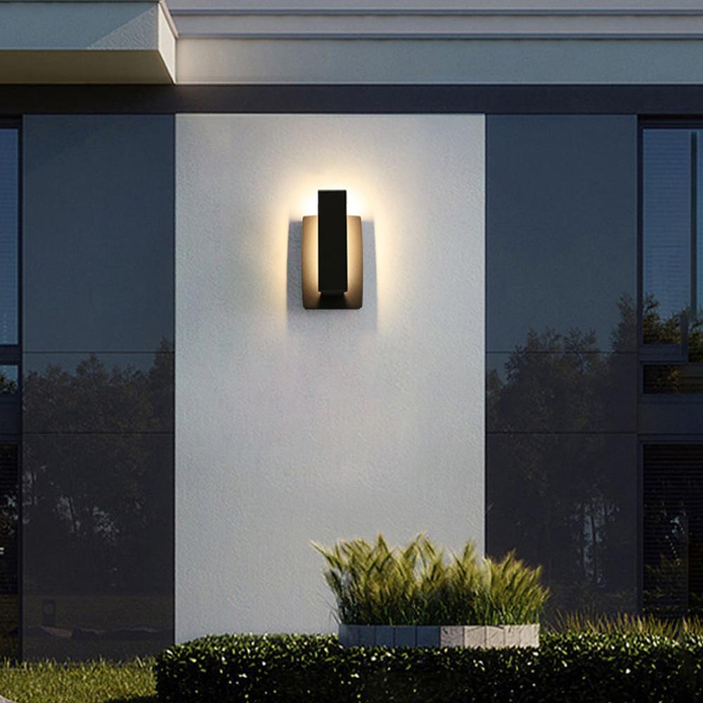 Outdoor LED-Wandleuchte Aluminium 43 cm wasserdicht schwarz Außenleuchte warmweiß für Hauseingang Terrasse Fassadenbeleuchtung | Thomler