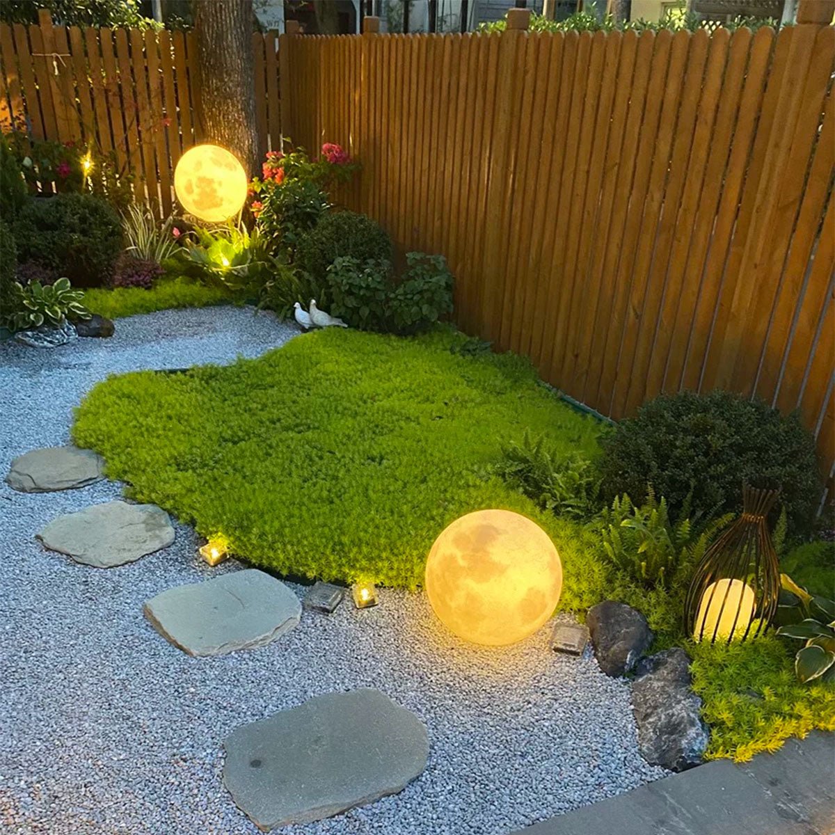 Solar-Globus-Leuchte 11,8 Zoll Harz-Kugel für Hof, Weg, Gartendekoration, warmweißes LED, wasserdichte Außenbeleuchtung, Terrasse, Rasen, Landschaftsgestaltung | Thomler