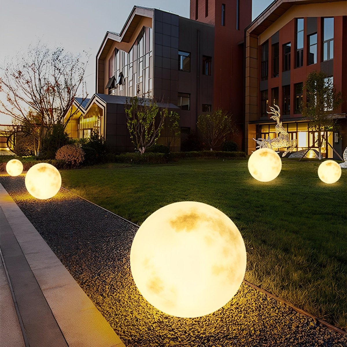 Solar Globe Light 11.8 in Resin Sphere Orb for Yard Pathway Garden Decor Warm White LED Waterproof Outdoor Lighting Patio Lawn Landscape Acc | Thomler