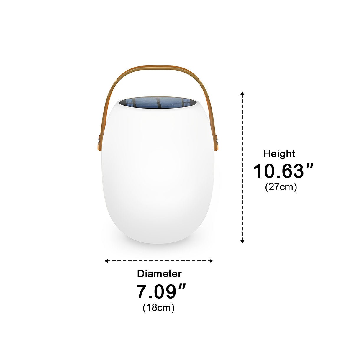 Rechargeable LED Globe Lantern for Deck & Patio with Touch Dimming – 7 in White Sphere Design, Solar + USB Power, Waterproof for Outdoor Din | Thomler
