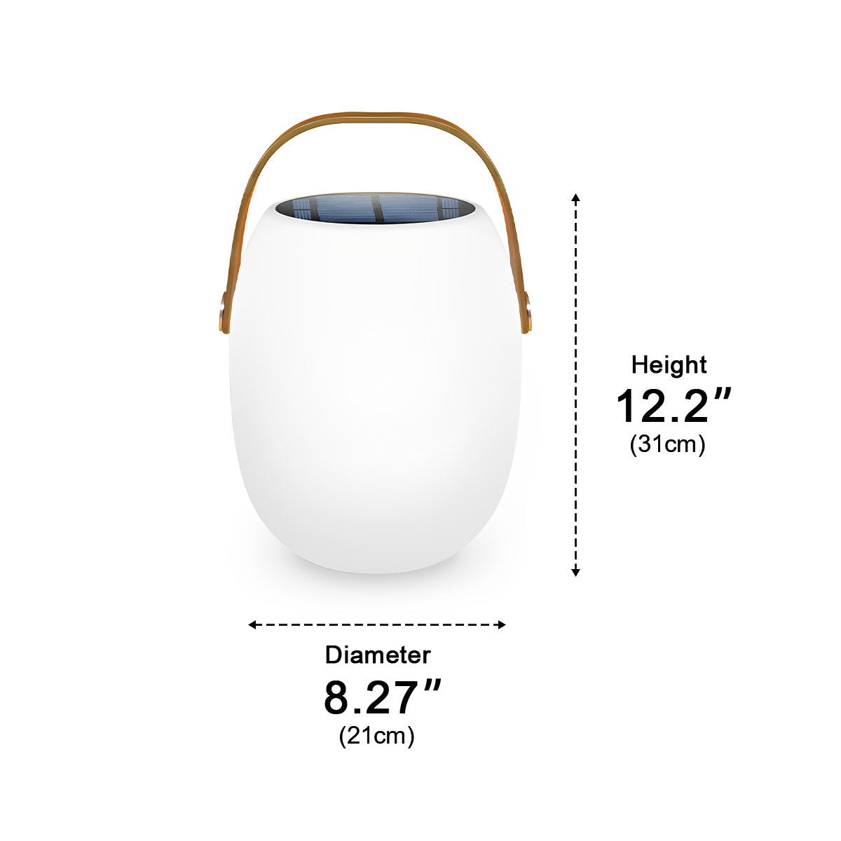 Rechargeable LED Globe Lantern for Deck & Patio with Touch Dimming – 7 in White Sphere Design, Solar + USB Power, Waterproof for Outdoor Din | Thomler