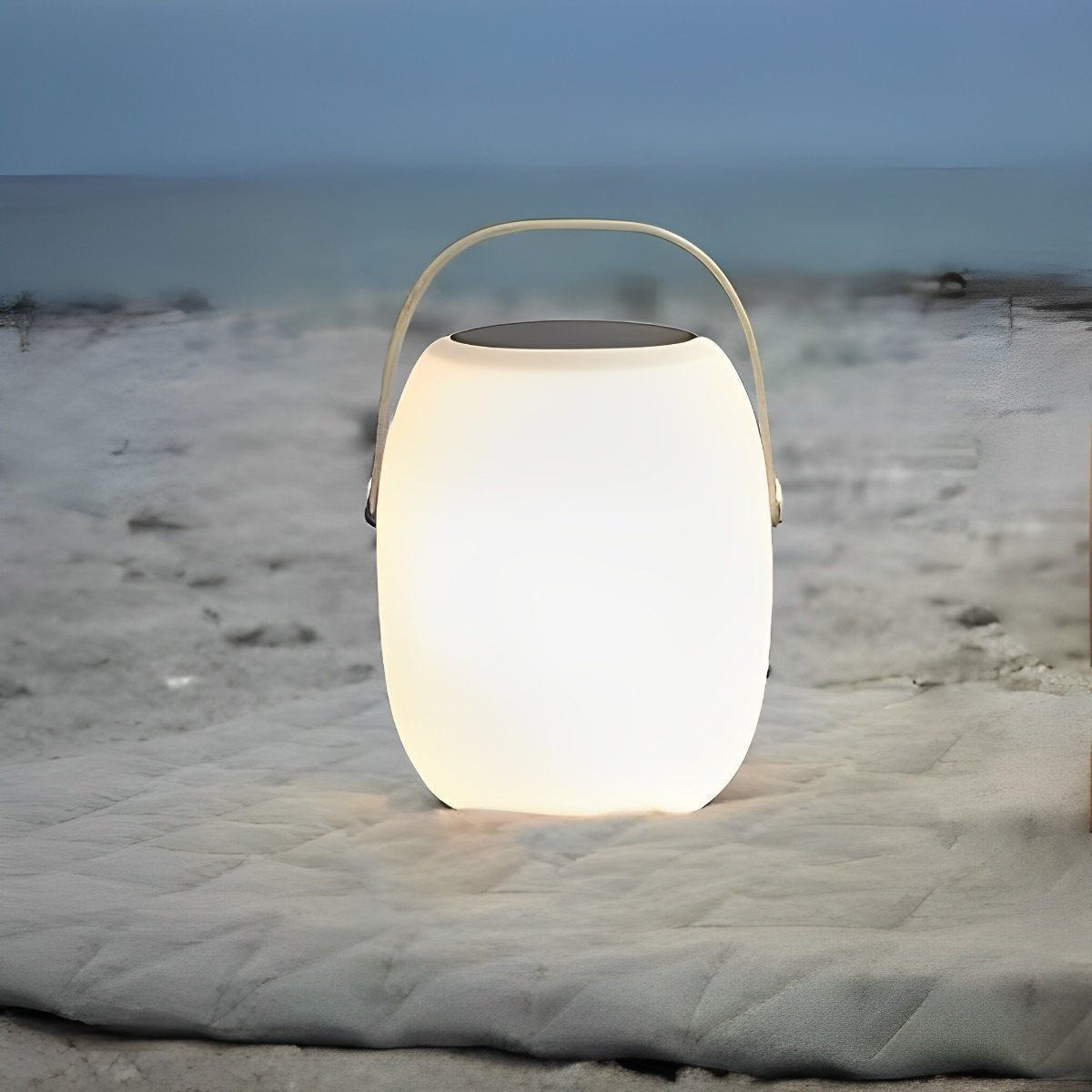 Rechargeable LED Globe Lantern for Deck & Patio with Touch Dimming – 7 in White Sphere Design, Solar + USB Power, Waterproof for Outdoor Din | Thomler