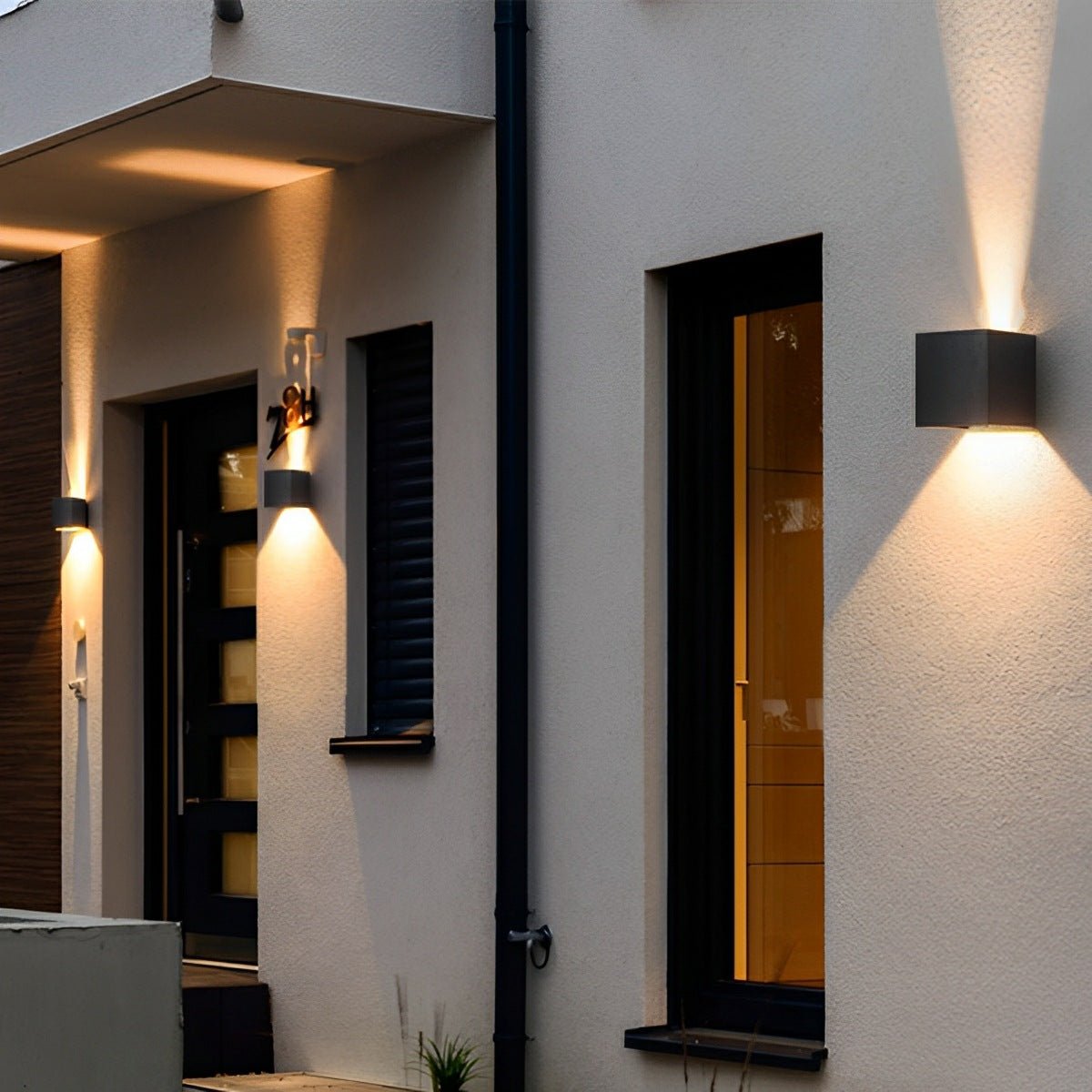 Außenwandleuchte 12W Aluminium Würfel-Design Schwarz Weiß Up Down Licht für Terrasse Eingang Garten Wasserdicht IP65 | Thomler