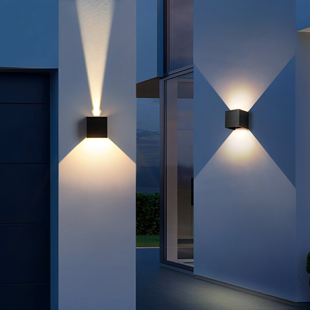 Außenwandleuchte 12W Aluminium Würfel-Design Schwarz Weiß Up Down Licht für Terrasse Eingang Garten Wasserdicht IP65 | Thomler