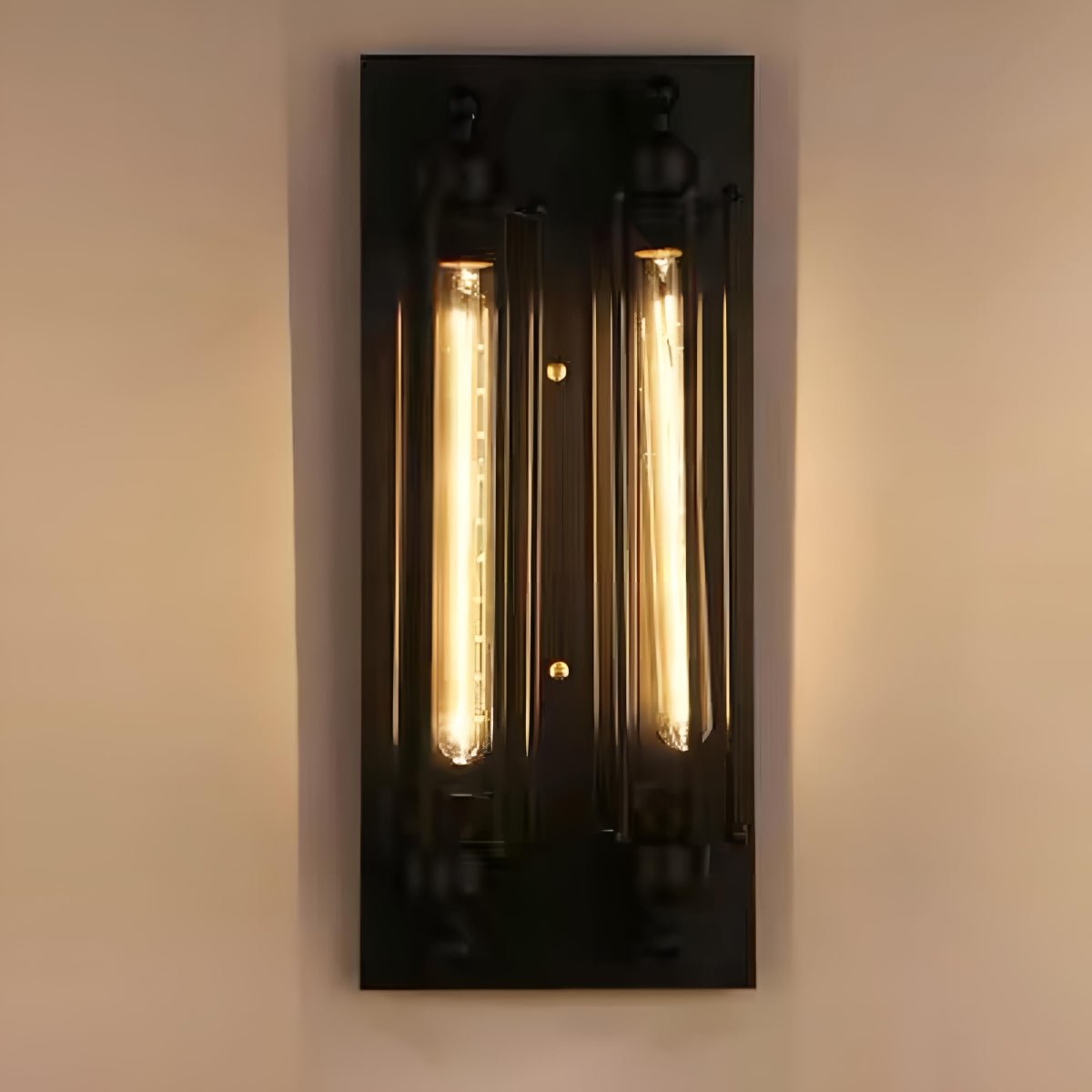 Iron & Glass LED Fixture Vintage Industrial Hardwired Sconce Warm White Light for Hallways Bedrooms Kitchens Bathrooms & Living Spaces | Thomler