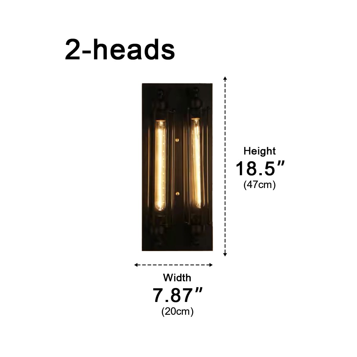 Iron & Glass LED Fixture Vintage Industrial Hardwired Sconce Warm White Light for Hallways Bedrooms Kitchens Bathrooms & Living Spaces | Thomler