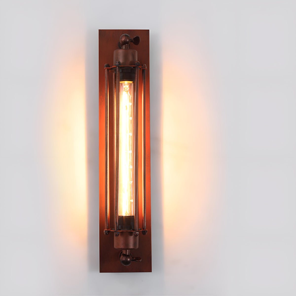 Iron & Glass LED Fixture Vintage Industrial Hardwired Sconce Warm White Light for Hallways Bedrooms Kitchens Bathrooms & Living Spaces | Thomler