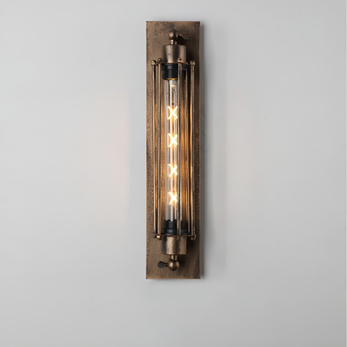 Iron & Glass LED Fixture Vintage Industrial Hardwired Sconce Warm White Light for Hallways Bedrooms Kitchens Bathrooms & Living Spaces | Thomler