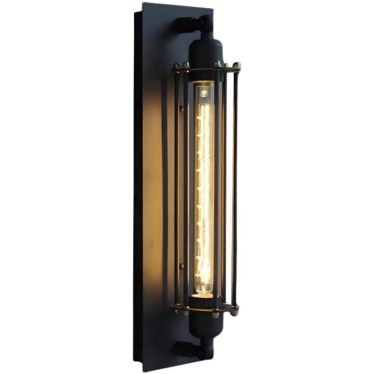 Iron & Glass LED Fixture Vintage Industrial Hardwired Sconce Warm White Light for Hallways Bedrooms Kitchens Bathrooms & Living Spaces | Thomler