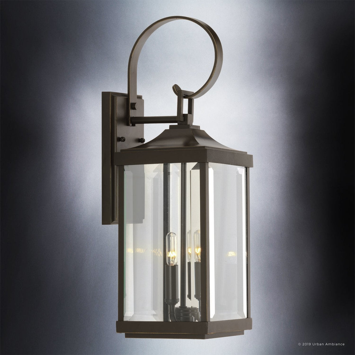 Outdoor Sconce Light 22 Inch Bronze Finish Exterior Lantern Fixture with Beveled Glass for Entryway Patio Porch House Facade Traditional Col | Thomler