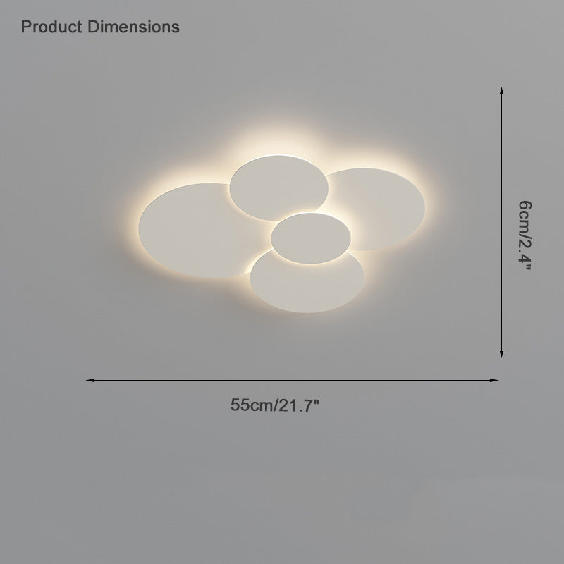 Flush Mount LED Ceiling Light Fixture 31.5×28 in Dimmable Remote Control White Acrylic Modern Disc Design for Bedroom Living Room Bathroom 1 | Thomler
