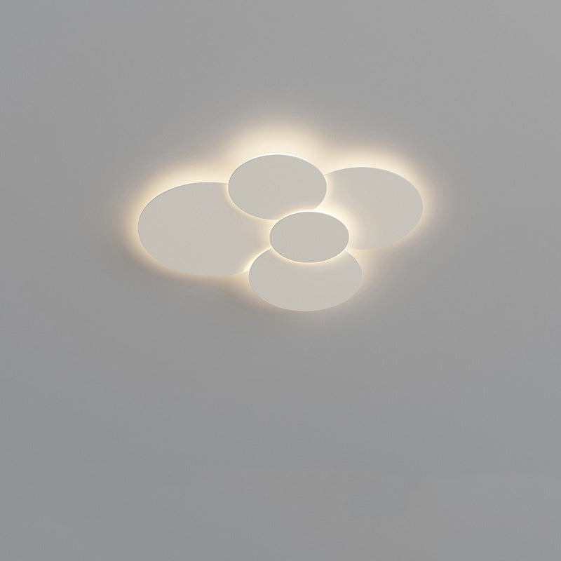 Flush Mount LED Ceiling Light Fixture 31.5×28 in Dimmable Remote Control White Acrylic Modern Disc Design for Bedroom Living Room Bathroom 1 | Thomler