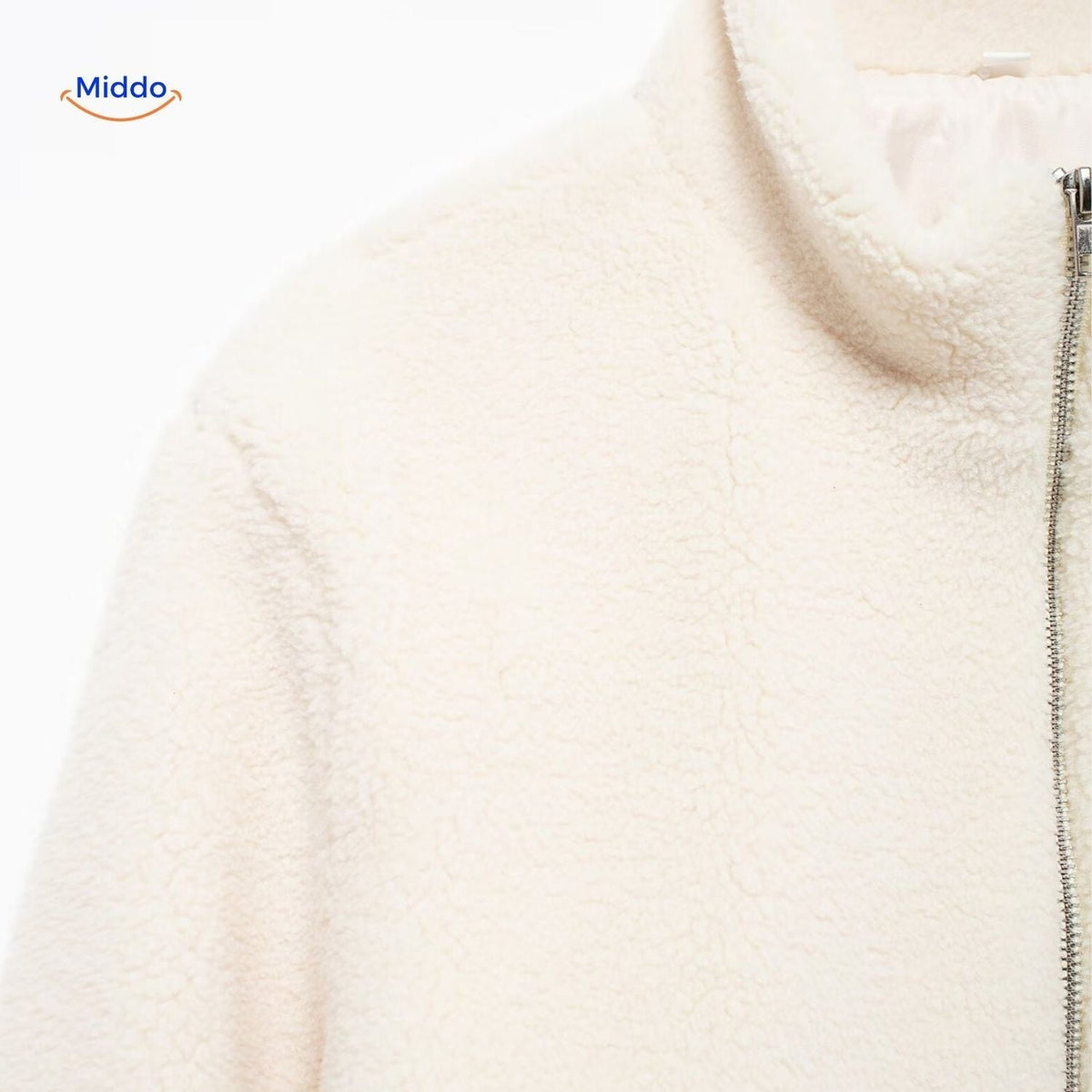 Faux Shearling Jacket with Stand Collar for Women – Plush Sherpa Winter Coat