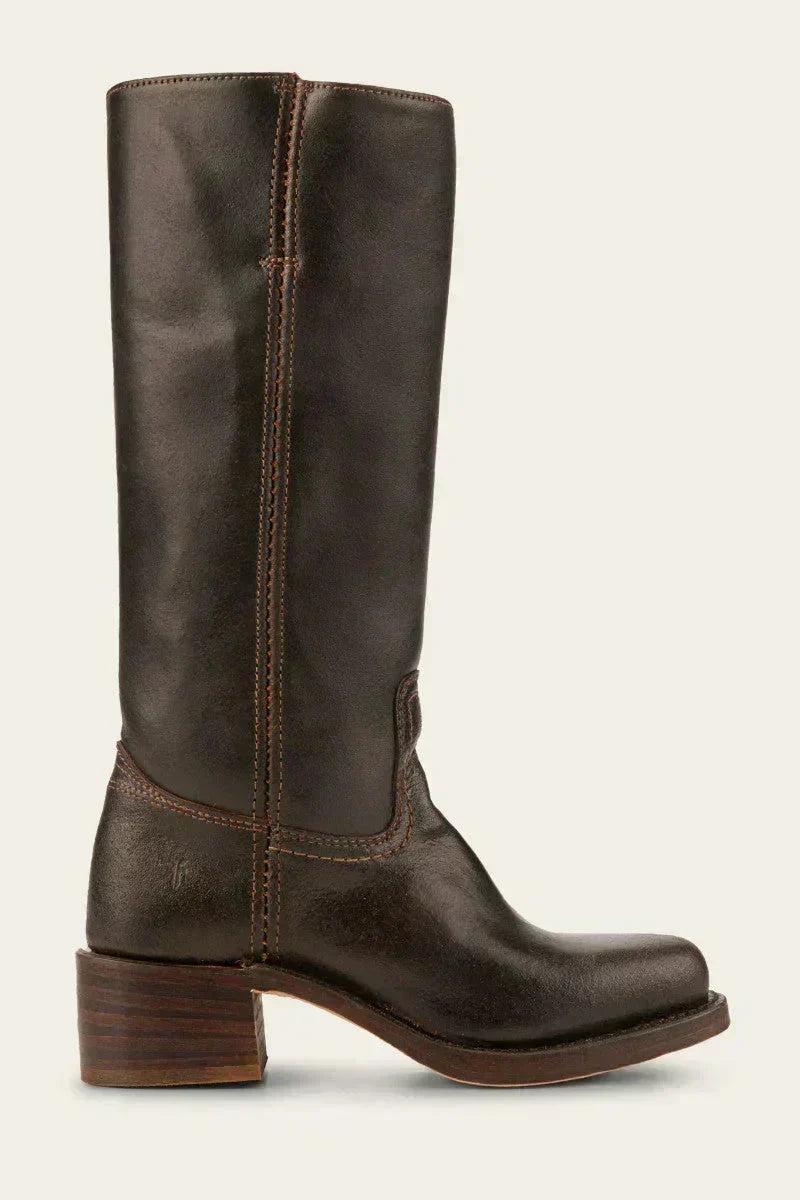 Mid Calf Block Heel Boots with Side Zip and Structured Upper, Closed Toe
