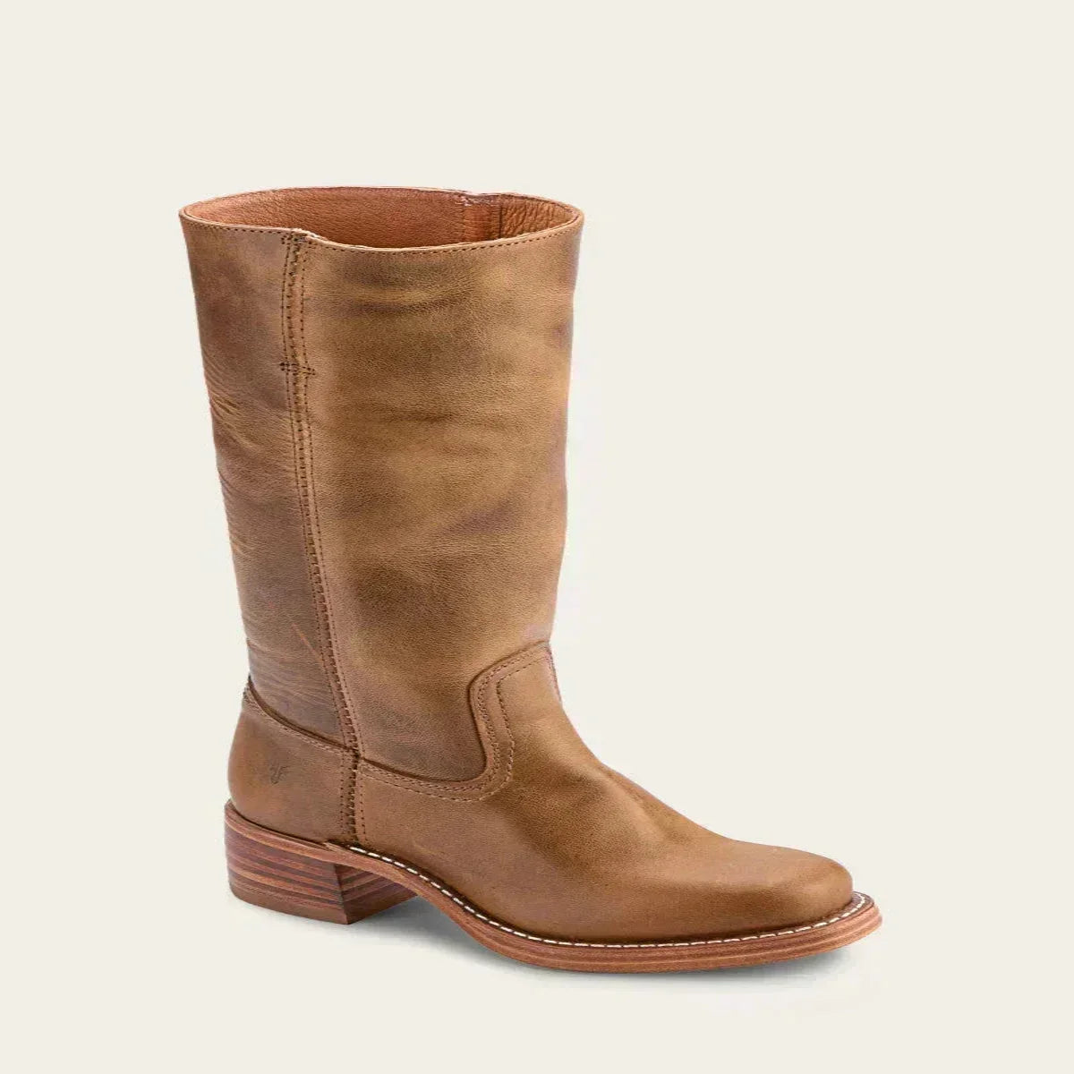 Mid Calf Block Heel Boots with Side Zip and Structured Upper, Closed Toe