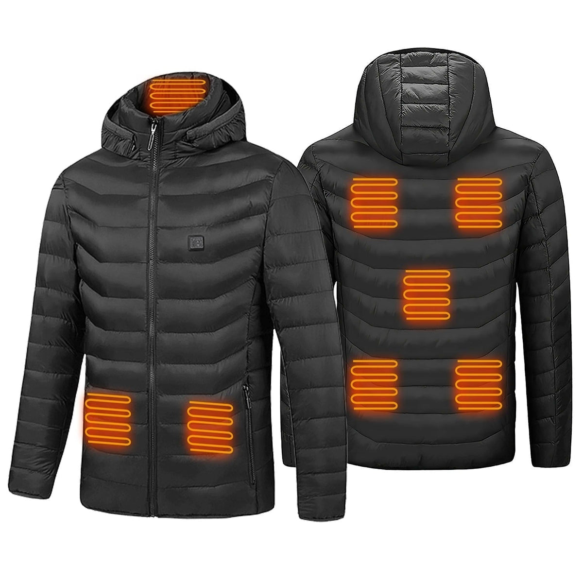 Chaqueta térmica para mujer, abrigo tipo plumífero eléctrico con control de potencia en el pecho y elementos calefactores integrados