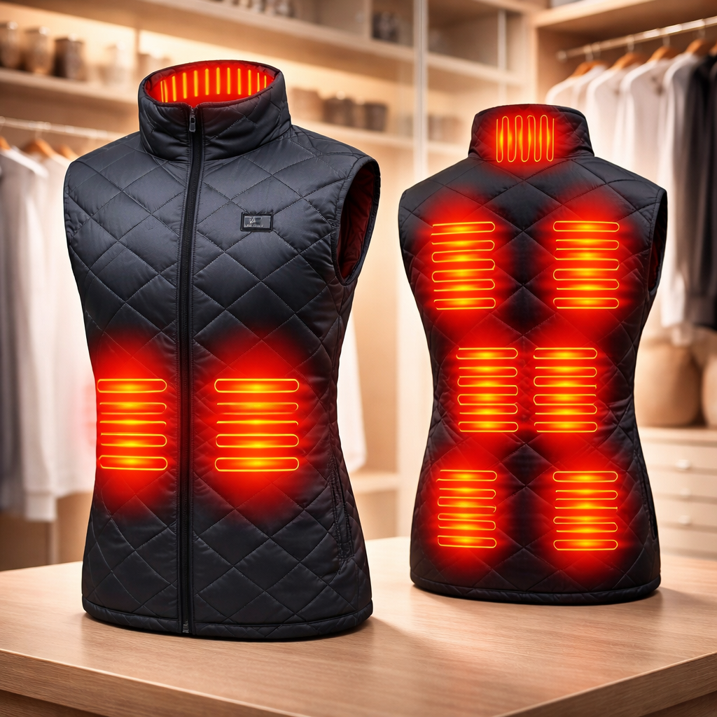 Battery-Powered Quilted Heating Vest for Women with Stand Collar – Lightweight Electric Body Warmer