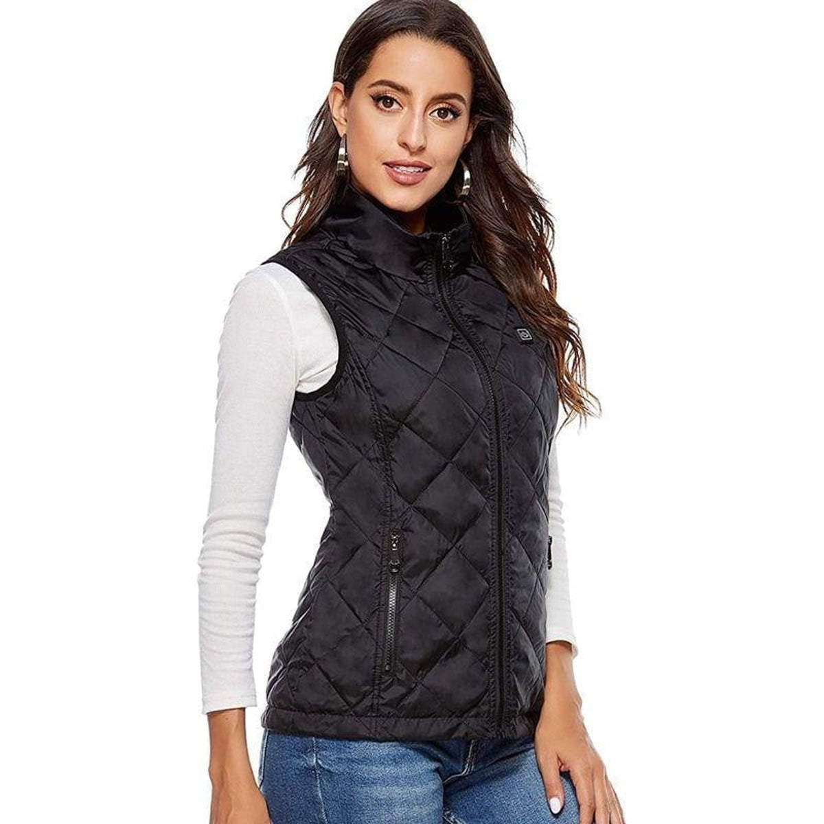 Women's Heated Vest USB Rechargeable Electric Thermal Quilted Stand Collar Outerwear