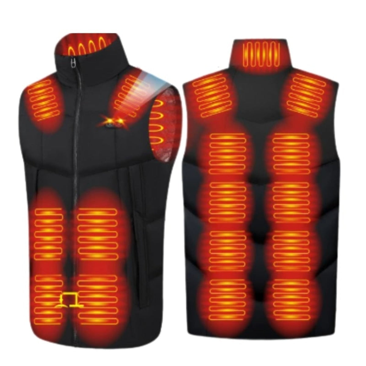 Women's Heated Vest USB Rechargeable Battery Powered Puffer Stand Collar With Heat-Reflective Lining