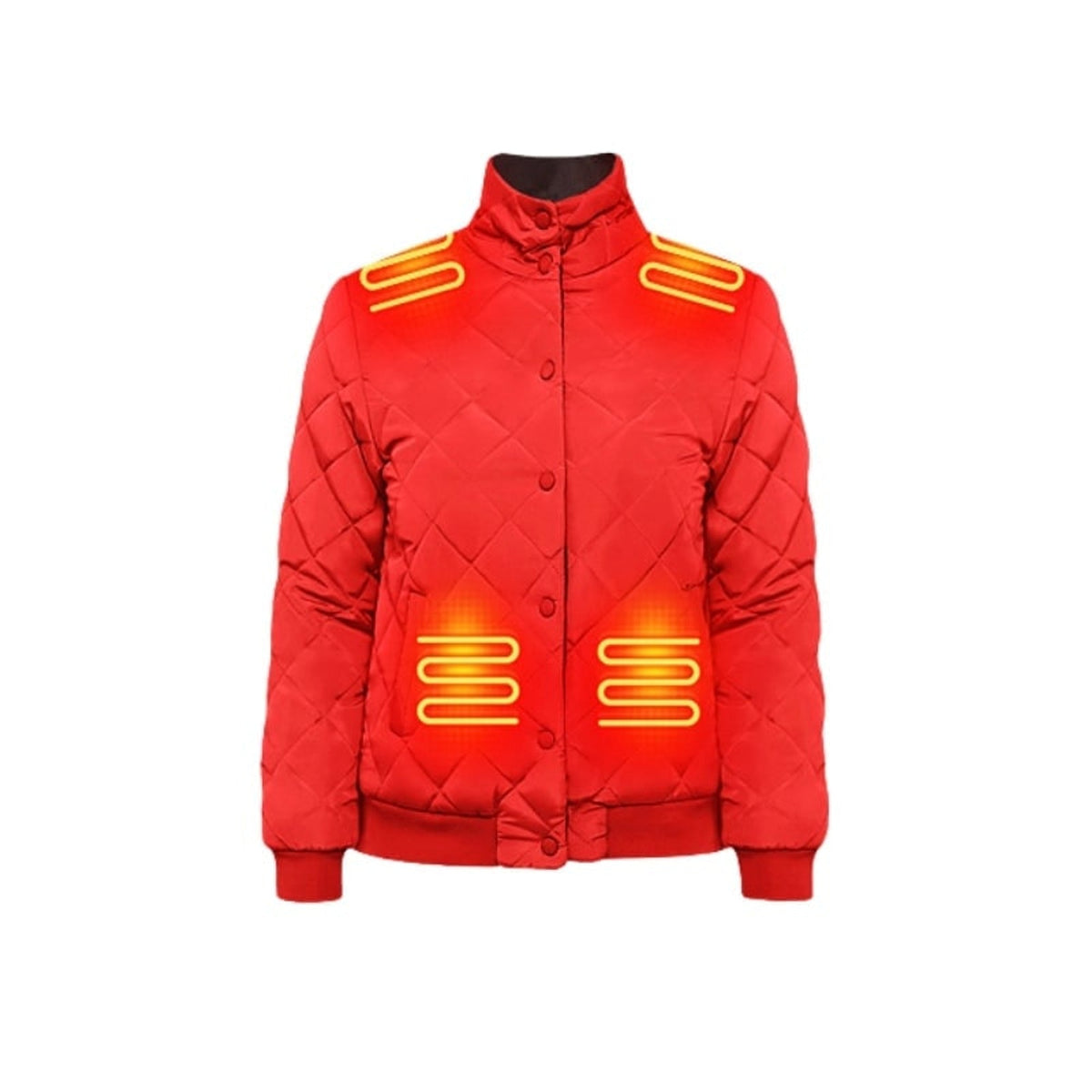 Elektrisch beheizte Damen-Winter-Steppjacke mit Stehkragen und 8 integrierten Heizzonen