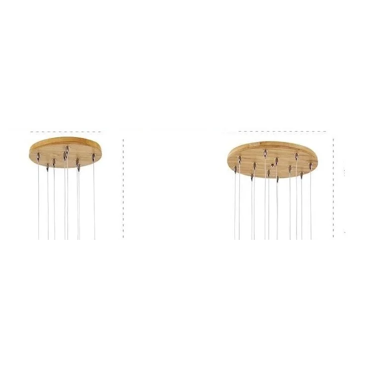 Wooden Globe Drop Ceiling Fixture 4-Inch Walnut Finish for Kitchen Island Dining Room Entryway Adjustable Cord Multi-Cluster Compatible Warm | Thomler