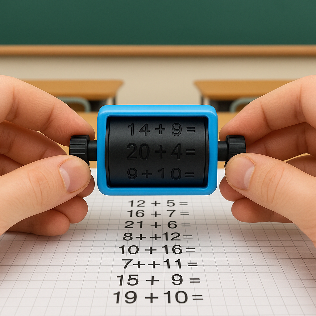 Handzame rekenstempelroller voor huiswerk en leerdoeleinden op de basisschool | Thomler