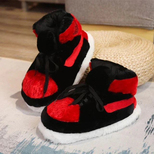 Plush Sneaker Slippers with Non-Slip Sole – Warm Indoor Footwear for Men, Women & Kids